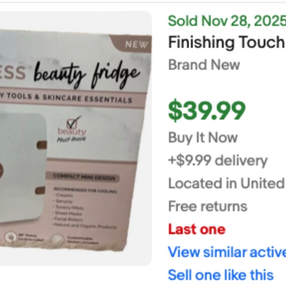 FINISHING TOUCH FLAWLESS BEAUTY MINI FRIDGE FOR SKINCARE & MAKEUP REFRIGERATOR - Picture 9 of 9